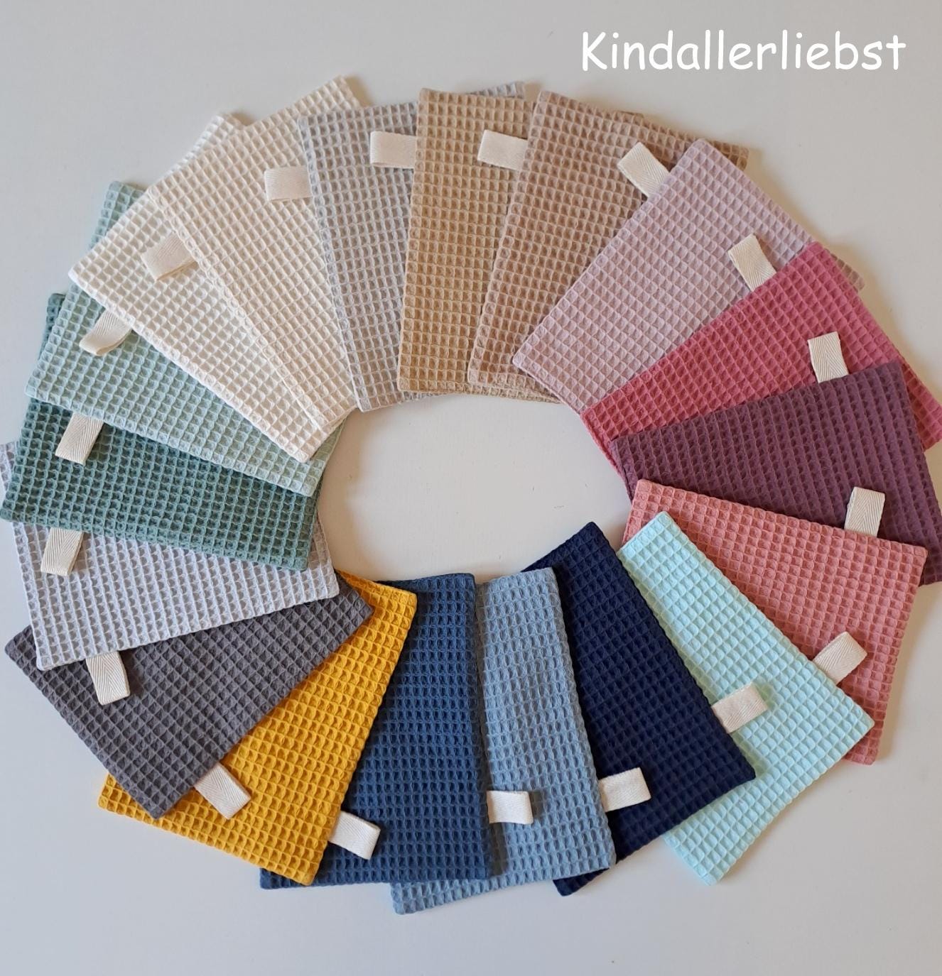 Waschlappen Waffelpique 100% Baumwolle Viele Farben von Etsy - Kindallerliebst
