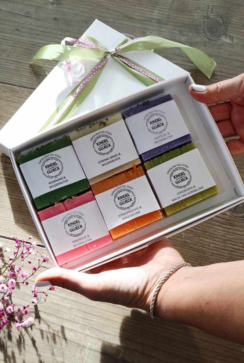 Handgemachte Seifen-Set 5 Plus 1 Geschenkset von Etsy - Kindelglueck