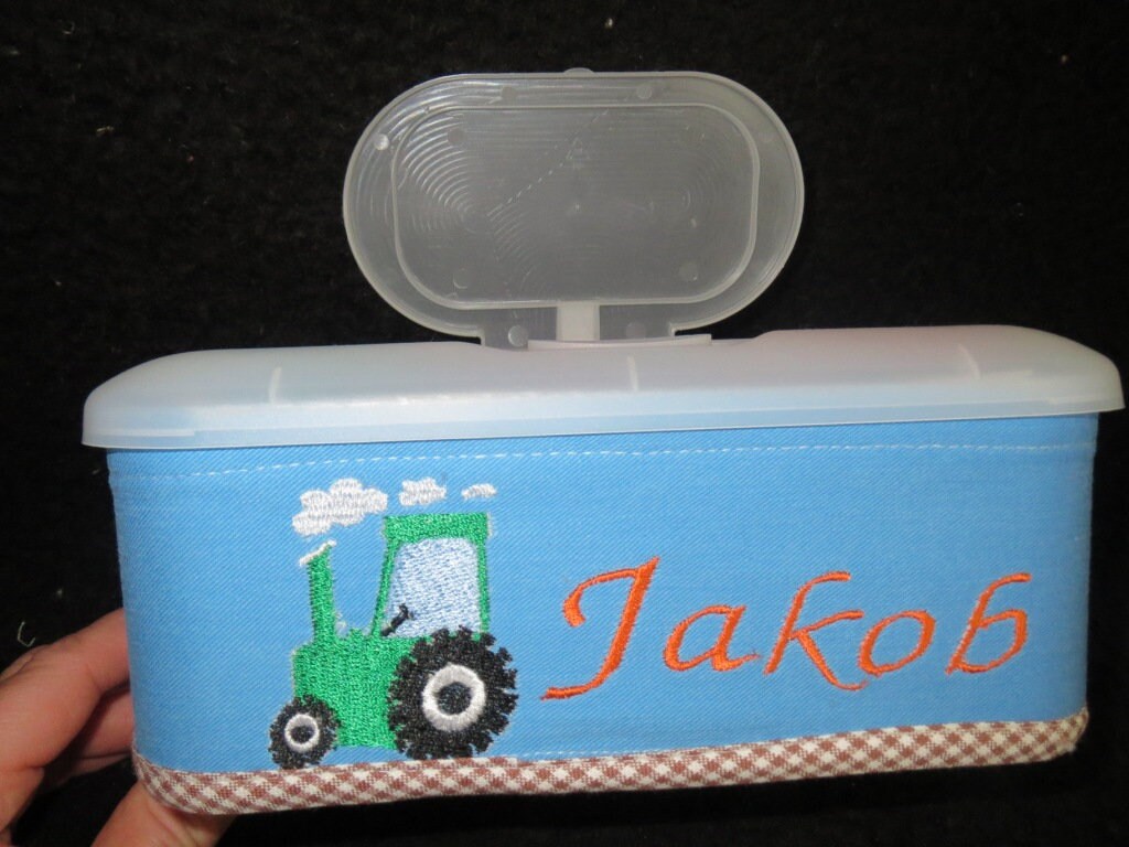 Feuchttücherbox -Traktor + Name Feuchttücherbox -Traktor + Name von Etsy - KinderkramDE