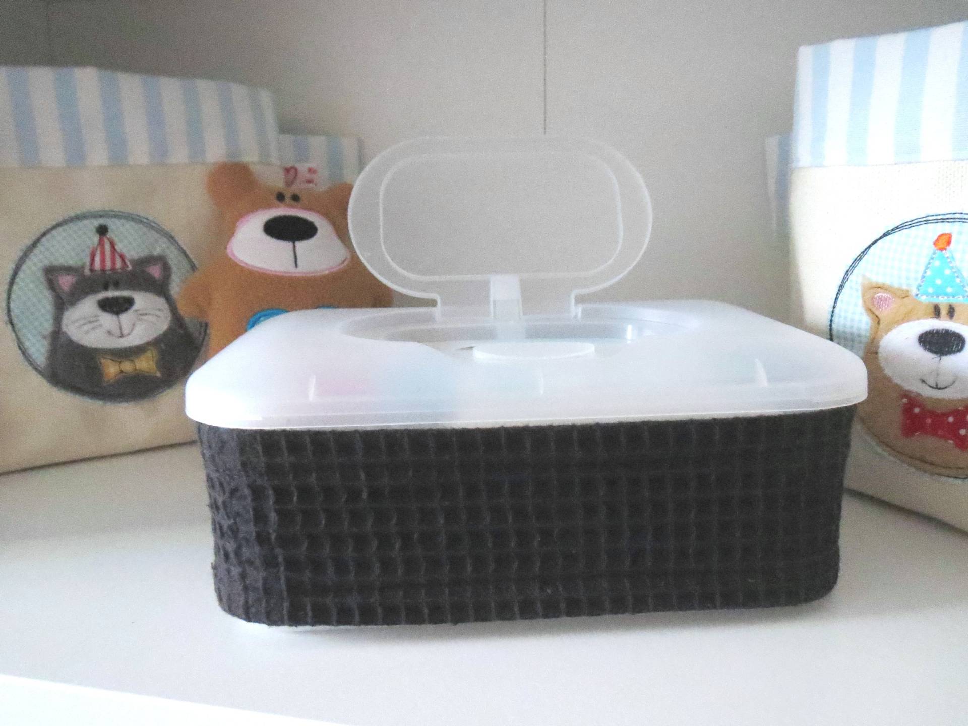 Feuchttücherbox - Waffelpique Schwarz Feuchttücherbox - Waffelpique Schwarz von Etsy - KinderkramDE