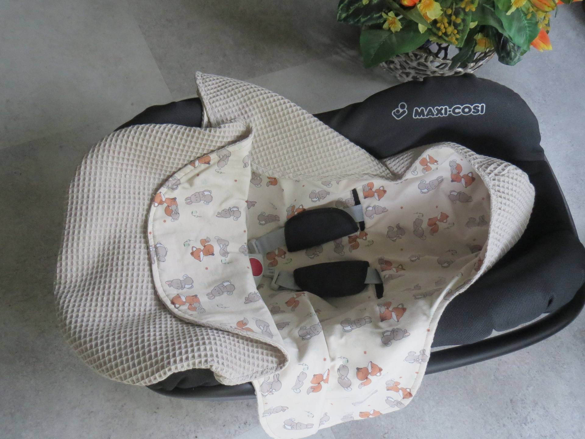 Maxi-Cosi-Decke Waffelpique/ Fuchs von Etsy - KinderkramDE
