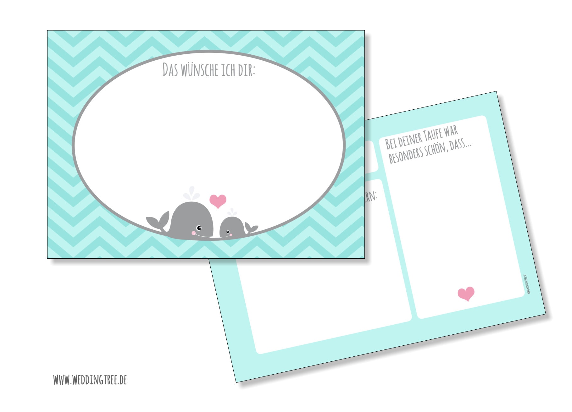 Wunschkarten Zur Taufe - Wal von Etsy - Kindsglueck
