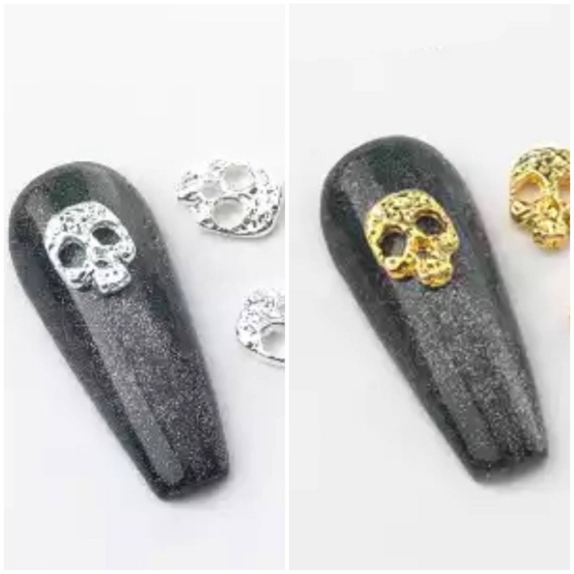 5Er Pack - Gold Oder Silber Schädel, 3D Nail Art Dekorationen, Legierung Halloween Nagel Charms Schmuck Für Nägel 5Er Pack - Gold Oder Silber Schädel, 3D Nail Art Dekorationen, Legierung Halloween Nagel Charms Schmuck Für Nägel von Etsy - KitschyNails