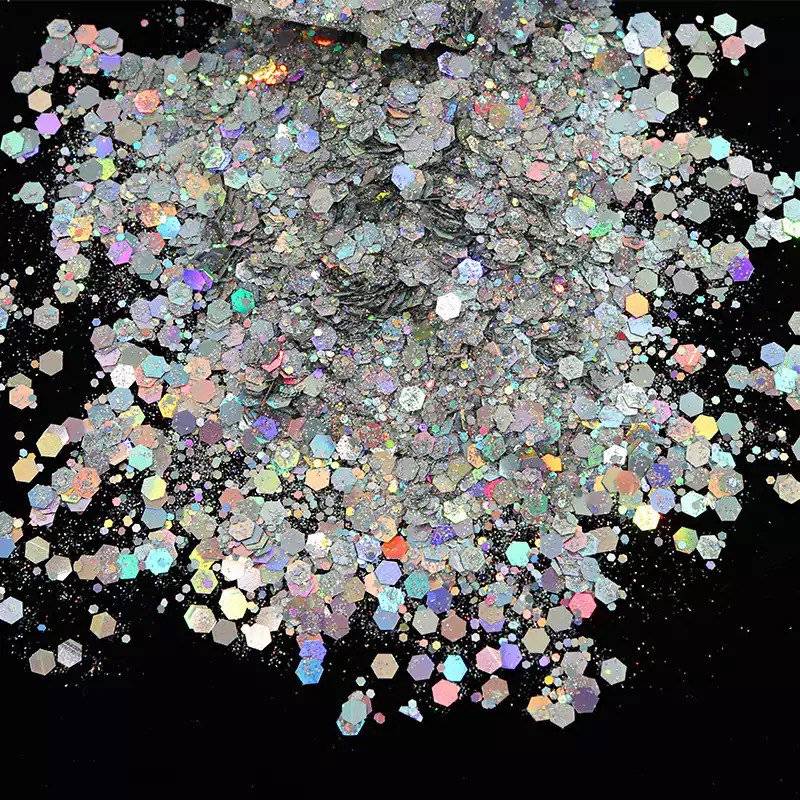 Hexagon Flake Pailletten, Mixed Size Flakes Holographic Glitzer, Nagel Pailletten Poliert von Etsy - KitschyNails
