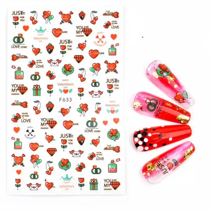 Romantisch, Valentinstag, Herz Und Diamant - Nail Art Sticker von Etsy - KitschyNails
