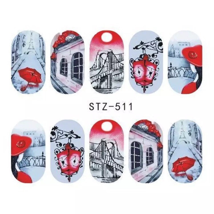 Wasser Transfer Nagel Aufkleber, Dame in Roten Kunst, Nageldekoration von Etsy - KitschyNails