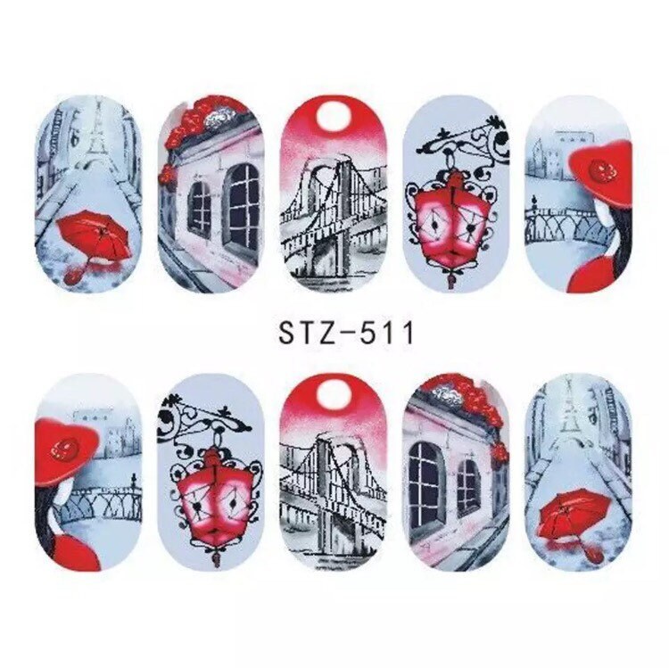 Wasser Transfer Nagel Aufkleber, Dame in Roten Kunst, Nageldekoration Wasser Transfer Nagel Aufkleber, Dame in Roten Kunst, Nageldekoration von Etsy - KitschyNails