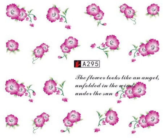 Wasser-Transfer-Nagel-Aufkleber, Nagelabziehbilder, Lila Blumen-Design, Blume Nail Art, Nagel-Dekoration Wasser-Transfer-Nagel-Aufkleber, Nagelabziehbilder, Lila Blumen-Design, Blume Nail Art, Nagel-Dekoration von Etsy - KitschyNails