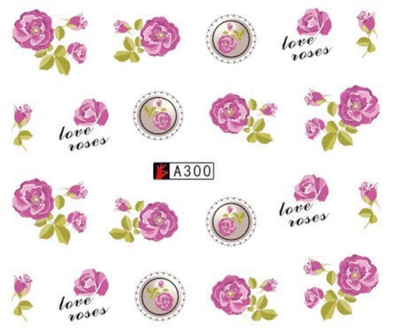 Wasser-Transfer-Nagel-Aufkleber, Nagelabziehbilder, Lila Rose Design, Nail-Art, Nagel-Dekoration Wasser-Transfer-Nagel-Aufkleber, Nagelabziehbilder, Lila Rose Design, Nail-Art, Nagel-Dekoration von Etsy - KitschyNails