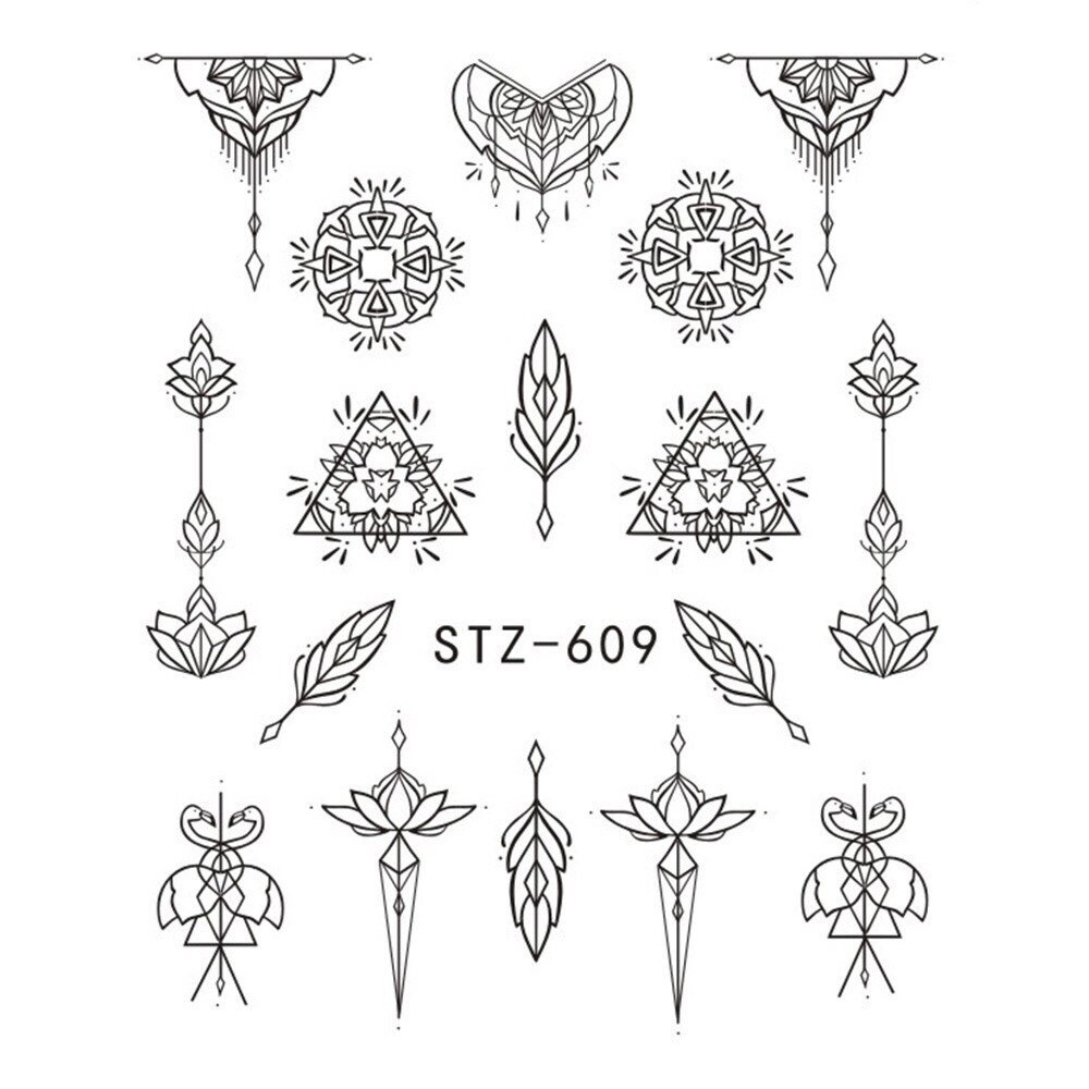 Wasser-Transfer-Nagel-Aufkleber, Nagelabziehbilder, Lotus Design, Schwarze Linie Nail Art, Nagel-Dekoration Wasser-Transfer-Nagel-Aufkleber, Nagelabziehbilder, Lotus Design, Schwarze Linie Nail Art, Nagel-Dekoration von Etsy - KitschyNails
