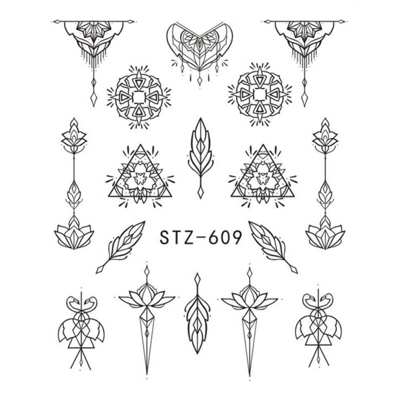 Wasser-Transfer-Nagel-Aufkleber, Nagelabziehbilder, Lotus Design, Schwarze Linie Nail Art, Nagel-Dekoration Wasser-Transfer-Nagel-Aufkleber, Nagelabziehbilder, Lotus Design, Schwarze Linie Nail Art, Nagel-Dekoration von Etsy - KitschyNails