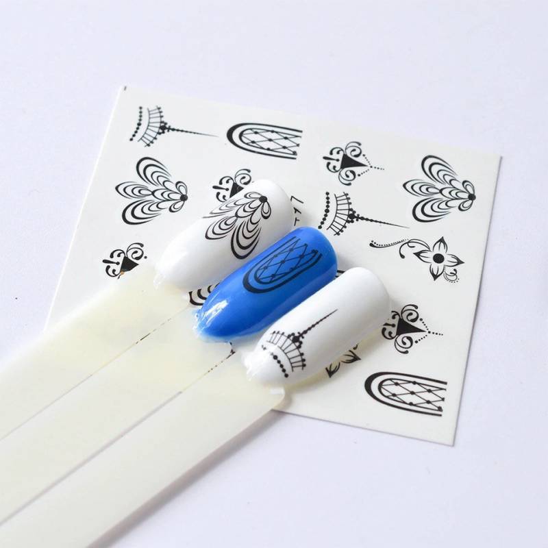 Wasser Transfer Nagel Aufkleber, Nageldekoration, Schwarze Blume Und Kunst-Design, Nail Art Wasser Transfer Nagel Aufkleber, Nageldekoration, Schwarze Blume Und Kunst-Design, Nail Art von Etsy - KitschyNails