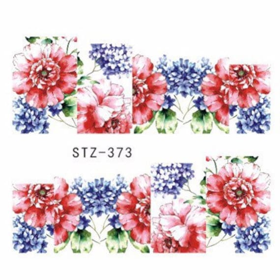 Wasser Transfer Nagel Aufkleber, Rosa Und Blau Blume Design, Snd Nail Art, Nageldekoration Wasser Transfer Nagel Aufkleber, Rosa Und Blau Blume Design, Snd Nail Art, Nageldekoration von Etsy - KitschyNails