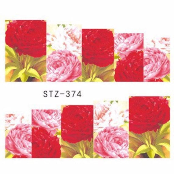 Wasser Transfer Nagel Aufkleber, Rot Und Rosa Rose Design, Rote Nagelkunst, Nageldekoration Wasser Transfer Nagel Aufkleber, Rot Und Rosa Rose Design, Rote Nagelkunst, Nageldekoration von Etsy - KitschyNails