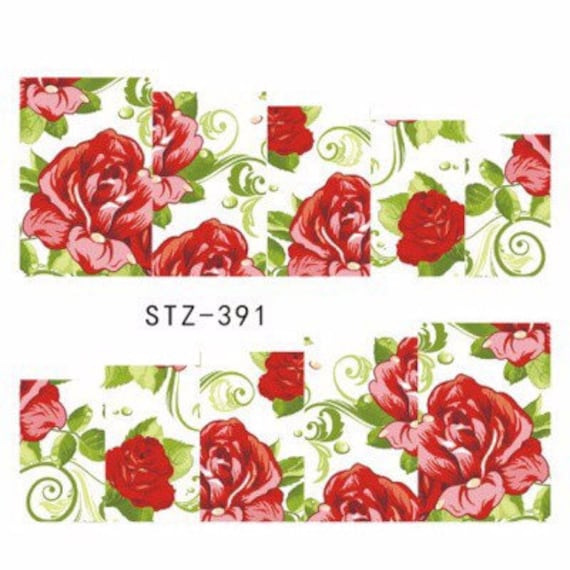 Wasser Transfer Nagel Aufkleber, Rote Rose Design, Nail Art, Nageldekoration Wasser Transfer Nagel Aufkleber, Rote Rose Design, Nail Art, Nageldekoration von Etsy - KitschyNails