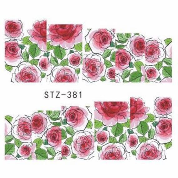 Wasser Transfer Nagel Aufkleber, Rote Rose Design, Nail Art, Nageldekoration Wasser Transfer Nagel Aufkleber, Rote Rose Design, Nail Art, Nageldekoration von Etsy - KitschyNails