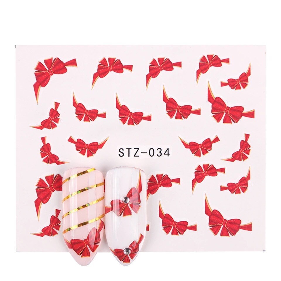 Wasser Transfer Nagel Aufkleber, Rote Schleife Design, Nailart, Dekoration von Etsy - KitschyNails