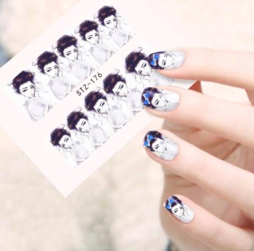 Wasser Transfer Nagel Aufkleber, Schöne Frau Lady Nail Art, Nageldekoration von Etsy - KitschyNails