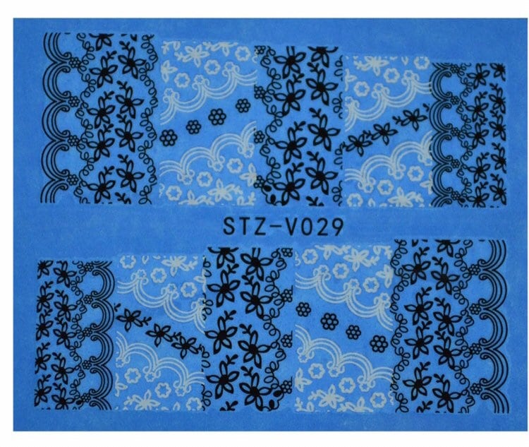 Wasser Transfer Nagel Aufkleber, Schwarz Und Weiß Blume Design, Nail Art, Nageldekoration Wasser Transfer Nagel Aufkleber, Schwarz Und Weiß Blume Design, Nail Art, Nageldekoration von Etsy - KitschyNails