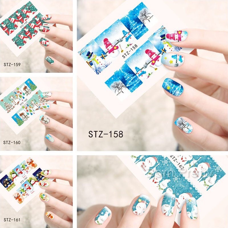 Wasser Transfer Nagel Aufkleber, Weihnachten, Schneemann, Reder, Weihnachten Nail Art, Nageldekoration Wasser Transfer Nagel Aufkleber, Weihnachten, Schneemann, Reder, Weihnachten Nail Art, Nageldekoration von Etsy - KitschyNails