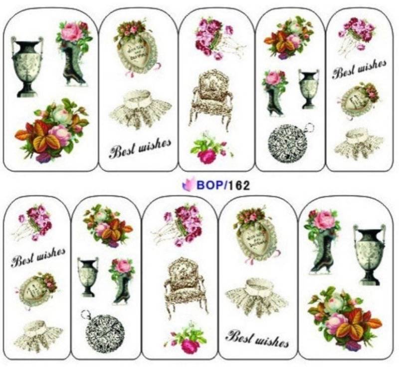 Wassertransfer Nagel Aufkleber, Blumen Und Möbel Style Nail Art, Nageldekoration von Etsy - KitschyNails