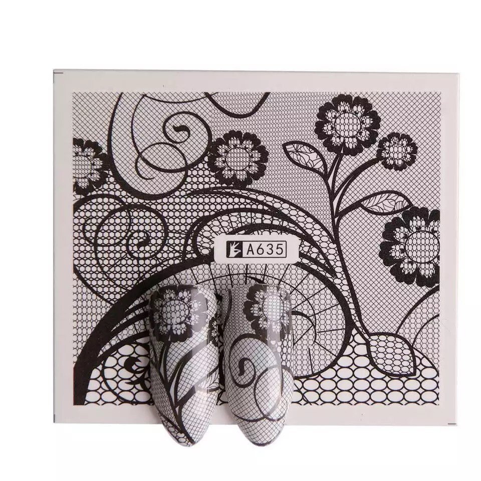 Wasser Transfernagel Aufkleber, Nagel Spitze Blumen Design, Nail Art, Dekoration Wasser Transfernagel Aufkleber, Nagel Spitze Blumen Design, Nail Art, Dekoration von Etsy - KitschyNails