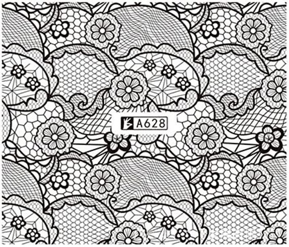 Wasser Transfernagel Aufkleber, Nagel Spitze Blumen Design, Nail Art, Dekoration von Etsy - KitschyNails