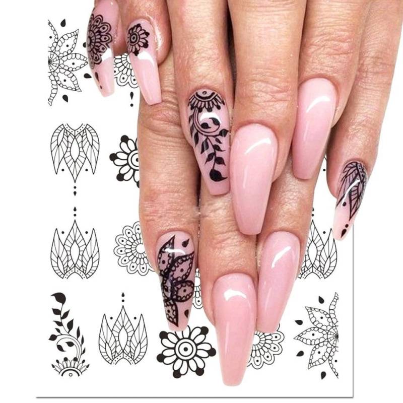 Wasser Transfernagel Aufkleber, Nagel Spitze Blumen Design, Nail Art, Dekoration Wasser Transfernagel Aufkleber, Nagel Spitze Blumen Design, Nail Art, Dekoration von Etsy - KitschyNails