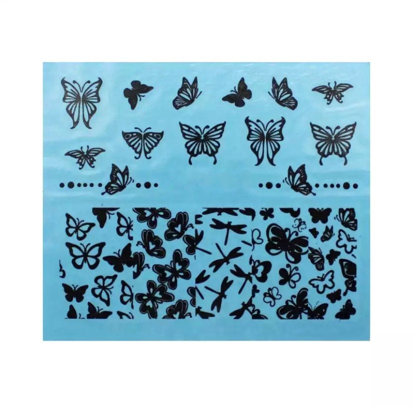 Wasser Transfernagel Aufkleber, Nagelaufkleber, Schmetterling Und Libelle Design, Nail Art, Nagel Dekoration Wasser Transfernagel Aufkleber, Nagelaufkleber, Schmetterling Und Libelle Design, Nail Art, Nagel Dekoration von Etsy - KitschyNails