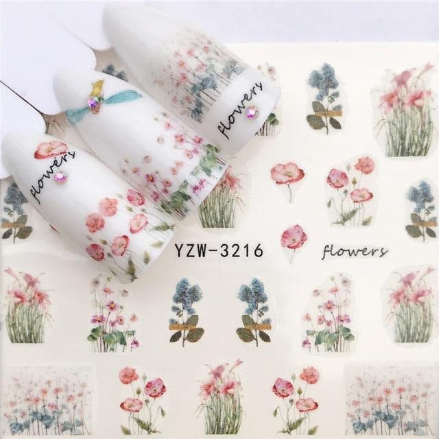 Wasser Transfernagel Sticker, Nagel Aufkleber, Buntes Blumen Design, Blume Nail Art, Dekoration von Etsy - KitschyNails
