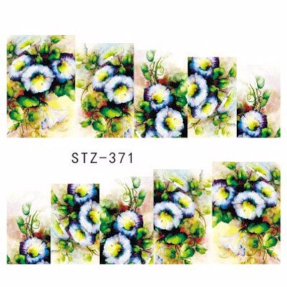 Wassertransfer Nagel Aufkleber, Blumen Design, Nailart, Nageldekoration von Etsy - KitschyNails