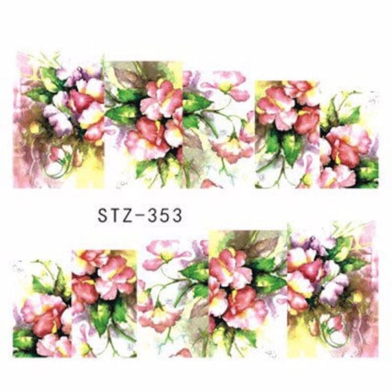 Wassertransfer Nagel Aufkleber, Nagelabziehbild, Rosa Und Grünes Blatt Blumen Design, Nail Art, Nageldekoration Wassertransfer Nagel Aufkleber, Nagelabziehbild, Rosa Und Grünes Blatt Blumen Design, Nail Art, Nageldekoration von Etsy - KitschyNails