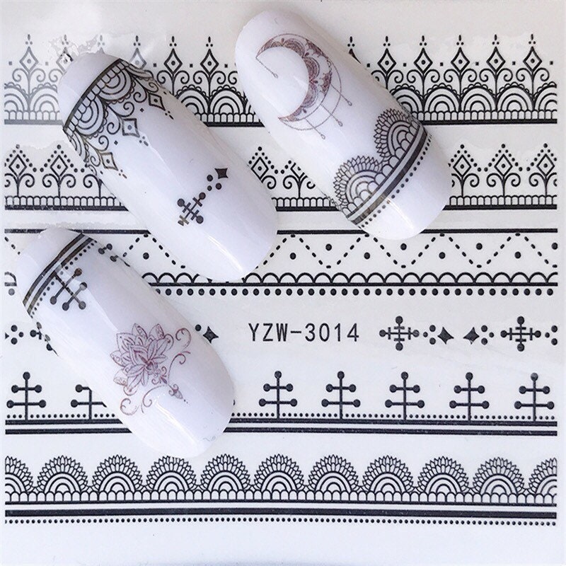 Wassertransfer Nagel Aufkleber, Nagelabziehbild, Spitzendesign, Lace Nailart, Nageldekoration Wassertransfer Nagel Aufkleber, Nagelabziehbild, Spitzendesign, Lace Nailart, Nageldekoration von Etsy - KitschyNails