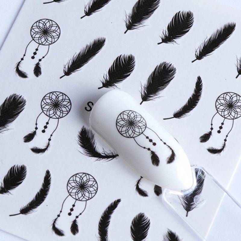 Wassertransfer Nagel Sticker, Abziehbild, Feder Design, Nail Art, Nageldekoration von Etsy - KitschyNails