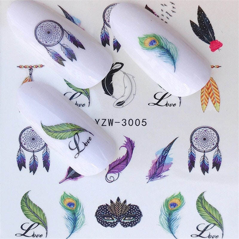 Wassertransfer Nagelaufkleber, Nagelabziehbild, Liebe Feder Design, Nail Art, Nageldekoration Wassertransfer Nagelaufkleber, Nagelabziehbild, Liebe Feder Design, Nail Art, Nageldekoration von Etsy - KitschyNails