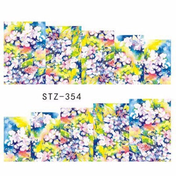 Wassertransfer Nagelaufkleber, Nagelabziehbild, Mehrfarbiges Blumendesign, Blumennagelkunst, Nageldekoration Wassertransfer Nagelaufkleber, Nagelabziehbild, Mehrfarbiges Blumendesign, Blumennagelkunst, Nageldekoration von Etsy - KitschyNails