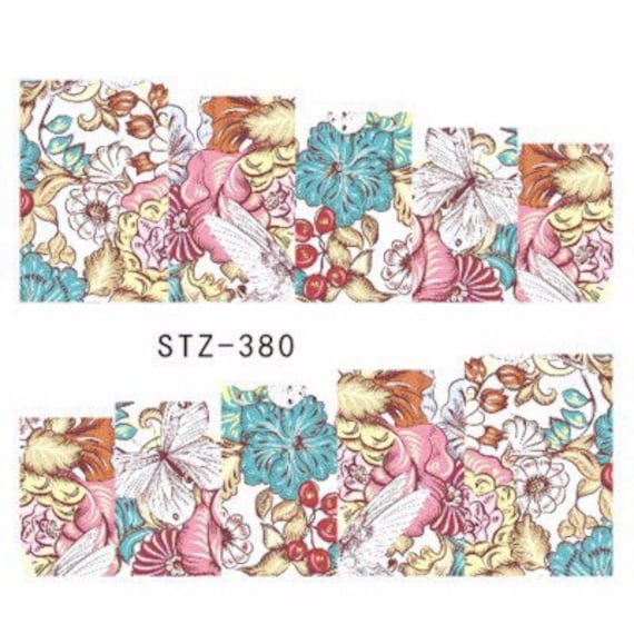 Wassertransfer Nagelaufkleber, Nagelabziehbild, Vintage Mehrfarbiges Blumendesign, Blumennagelkunst, Nageldekoration Wassertransfer Nagelaufkleber, Nagelabziehbild, Vintage Mehrfarbiges Blumendesign, Blumennagelkunst, Nageldekoration von Etsy - KitschyNails