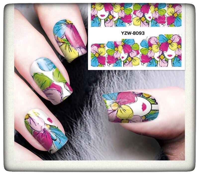 Wassertransfer Nagelsticker, Nageltattoos, Lady Und Blumen Design, Blumennagelkunst, Nageldekoration Wassertransfer Nagelsticker, Nageltattoos, Lady Und Blumen Design, Blumennagelkunst, Nageldekoration von Etsy - KitschyNails