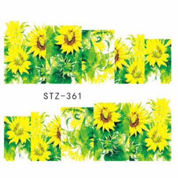 Wassertransfer Nagelsticker, Nageltattoos, Sonnenblume Design, Blumen Nail Art, Nageldekoration Wassertransfer Nagelsticker, Nageltattoos, Sonnenblume Design, Blumen Nail Art, Nageldekoration von Etsy - KitschyNails