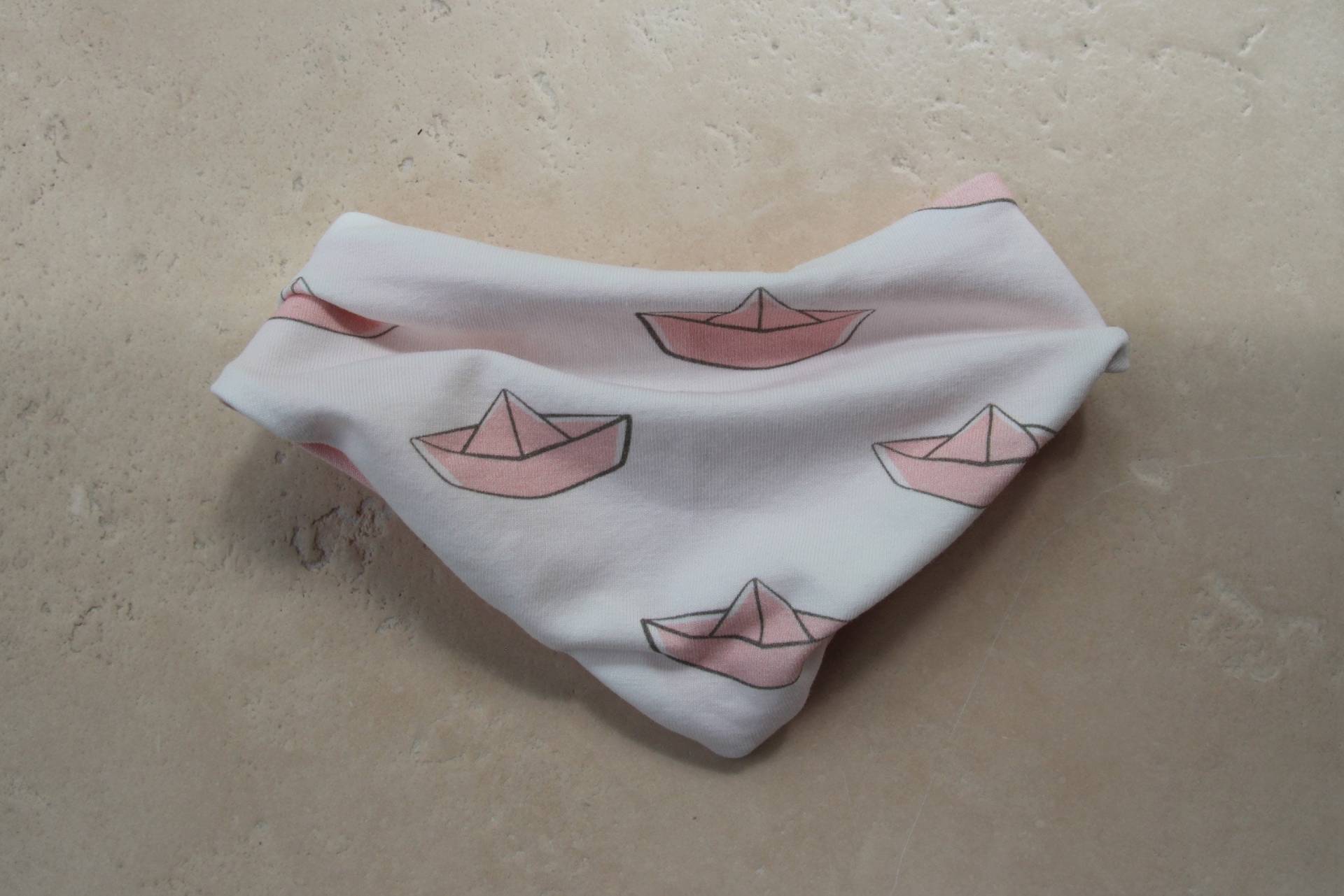 Halstuch Aus Jersey in Weiß/Rosa - 30cm Halsumfang von Etsy - KleinUndHandgemacht