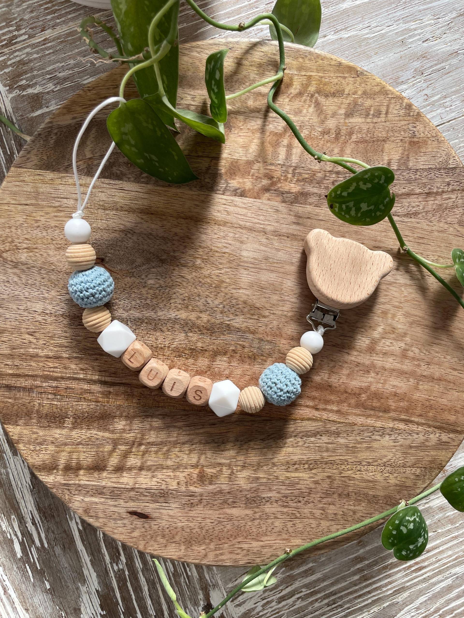 Schnullerkette | Mit Namen Personalisiert Junge Boy Blau Geburt Taufe von Etsy - KleineKreativeWunder