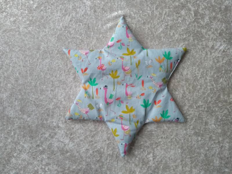 Wärmekissen Stern, Flamingo, Grau, Roggenfüllung von Etsy - KleineWohlmanufaktur