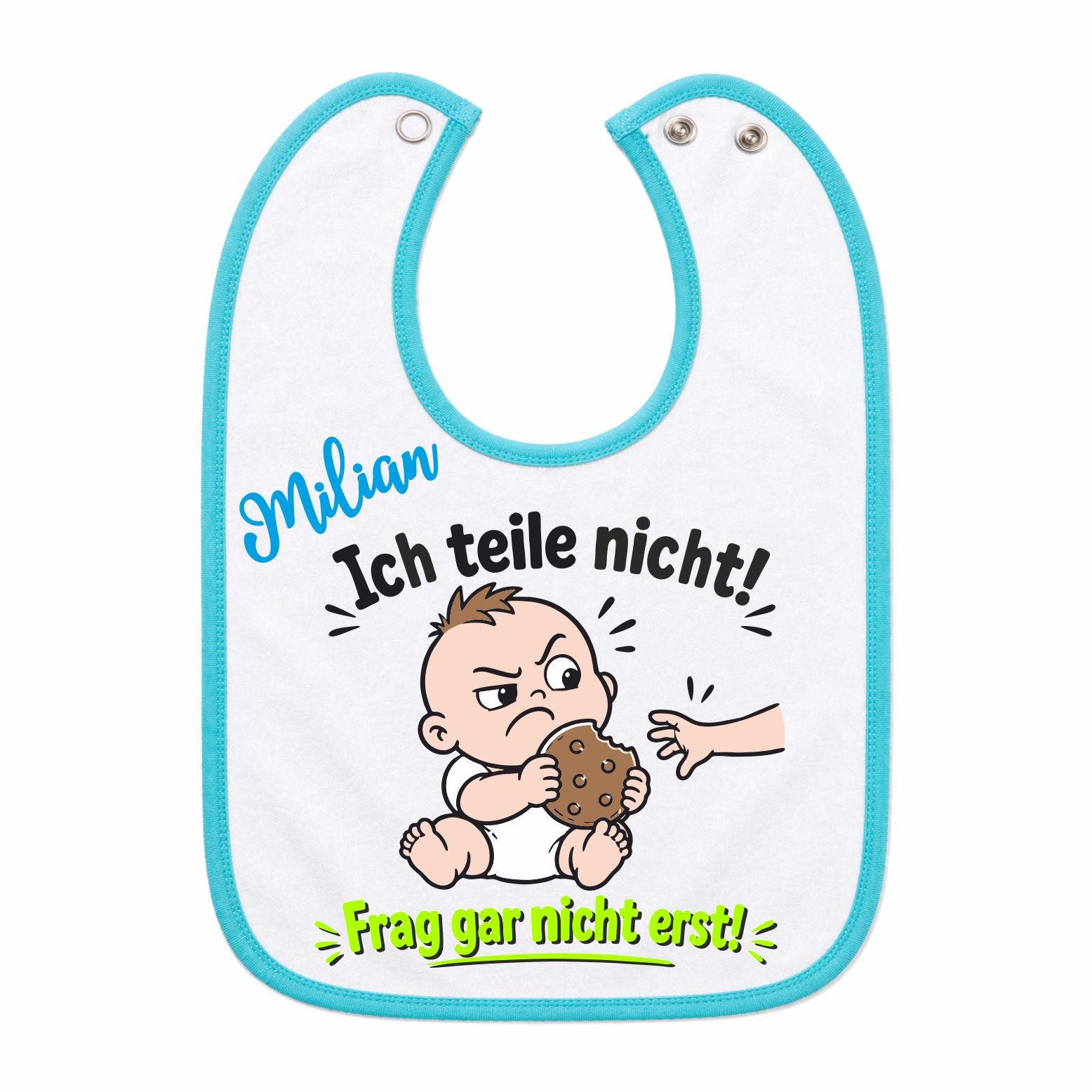 Baby Lätzchen Mit Farbigen Saum Personalisiert Ich Teile Nicht, Individuell Bedruckt Text, Logo, Foto Baby Lätzchen Mit Farbigen Saum Personalisiert Ich Teile Nicht, Individuell Bedruckt Text, Logo, Foto von Etsy - KleinerFratzStore