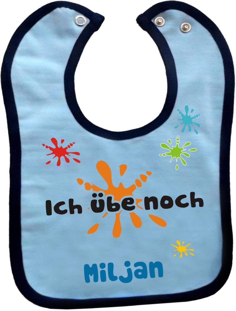 Baby Lätzchen Mit Farbigen Saum Personalisiert Ich Übe Noch, Individuell Bedruckt Text, Logo, Foto von Etsy - KleinerFratzStore