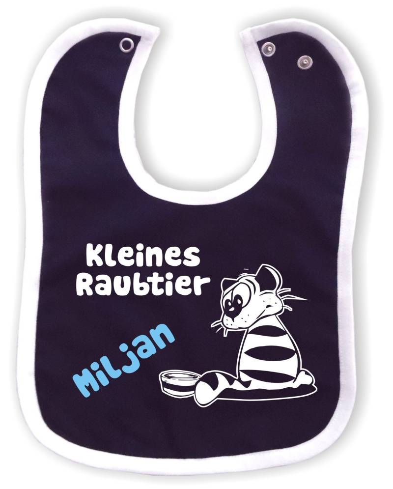 Baby Lätzchen Mit Farbigen Saum Personalisiert Kleines Raubtier, Individuell Bedruckt Text, Logo, Foto von Etsy - KleinerFratzStore