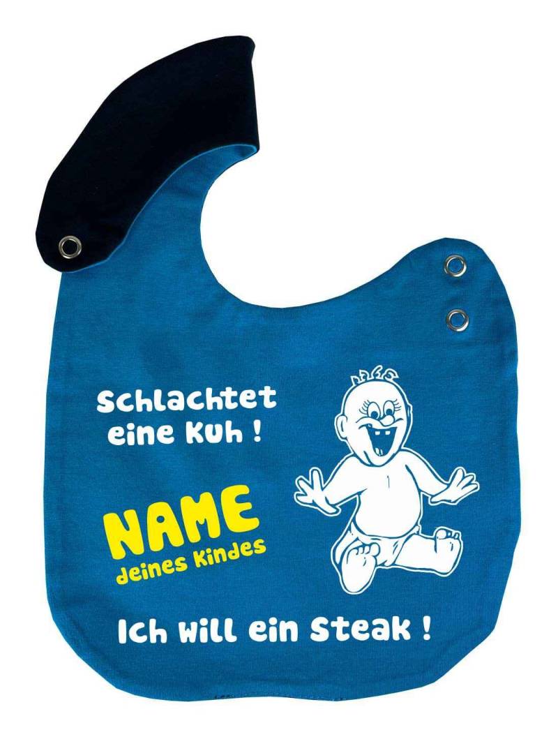 Größenverstellbares Lätzchen Multicolor Personalisiert Ich Will Ein Steak, Individuell Bedruckt Mit Text, Logo, Foto von Etsy - KleinerFratzStore