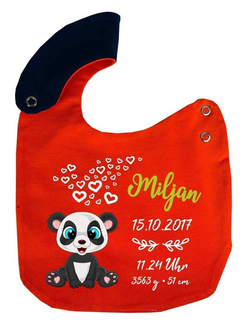 Wende Lätzchen Multicolor Cute Panda Personalisiert Mit Geburtsdaten, Individuell Bedruckt Text, Logo, Foto von Etsy - KleinerFratzStore