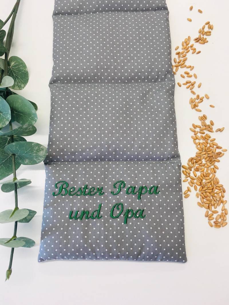 Körnerkissen Gr.xl " Bester Papa" Grau von Etsy - KleinesAtelier