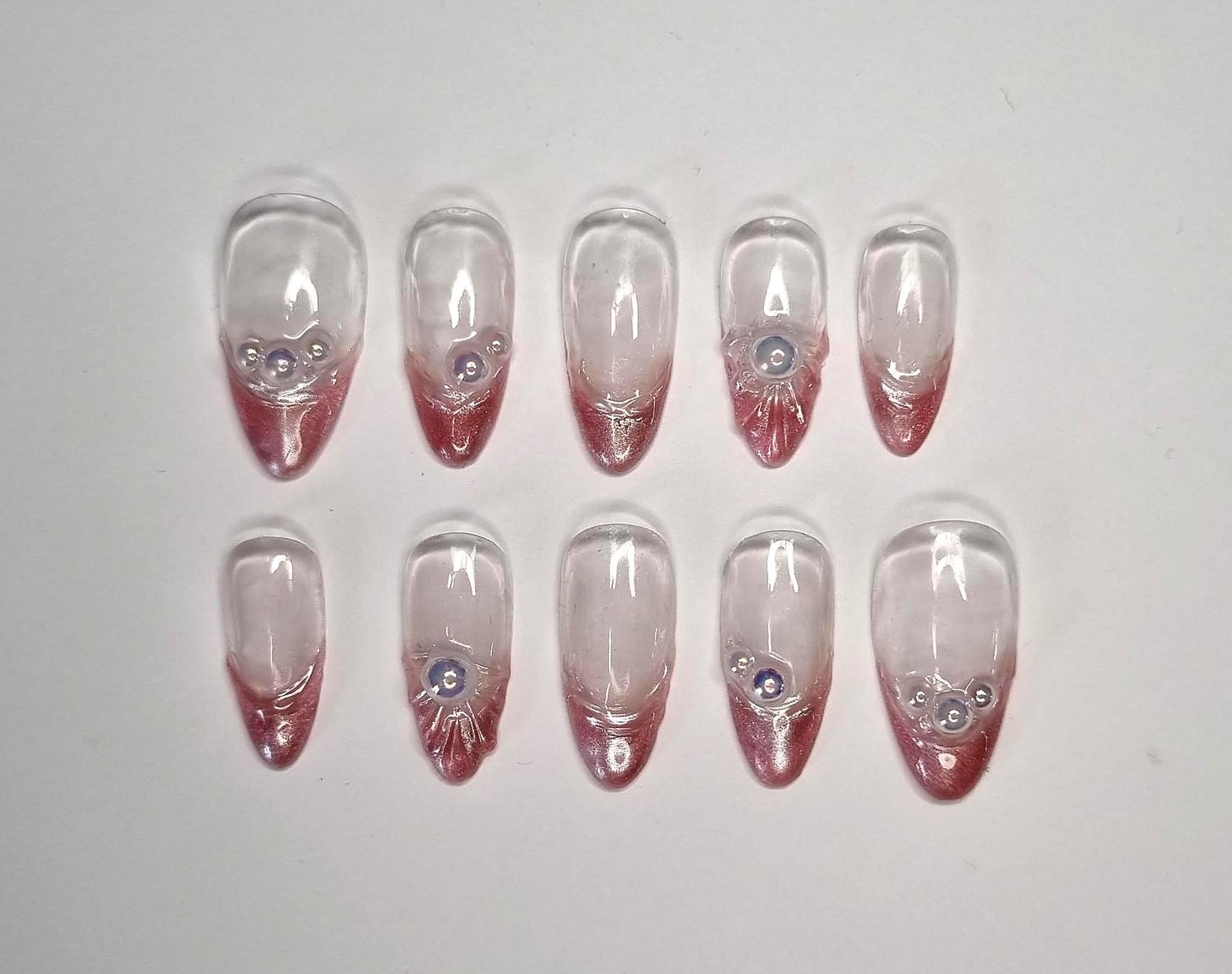 Handgemachte Press-On Nägel | Wiederverwendbare Fake Nails Maßanfertigung Nageldesign Nach Wunsch Rosé Chrom Handgemachte Press-On Nägel | Wiederverwendbare Fake Nails Maßanfertigung Nageldesign Nach Wunsch Rosé Chrom von Etsy - KlimBimbySophie