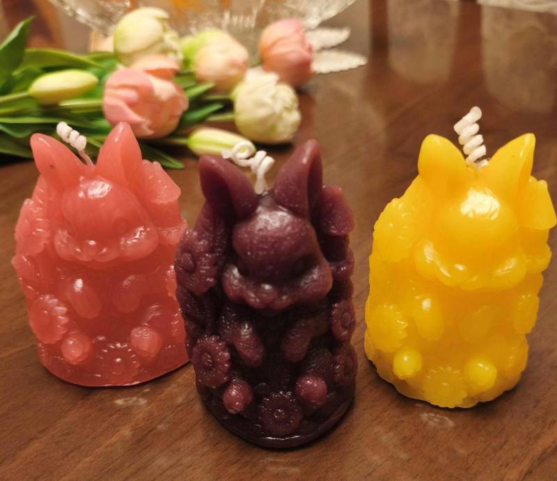 Kerze in Osterhase Design. Osterdekoration. Osterhäschen. Aromakerzen. Aromatherapie. Tischdekoration von Etsy - Knotenfaszination